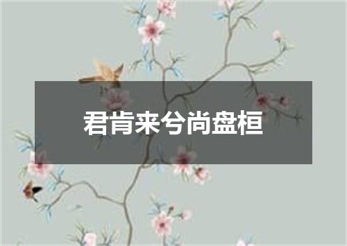 君肯来兮尚盘桓