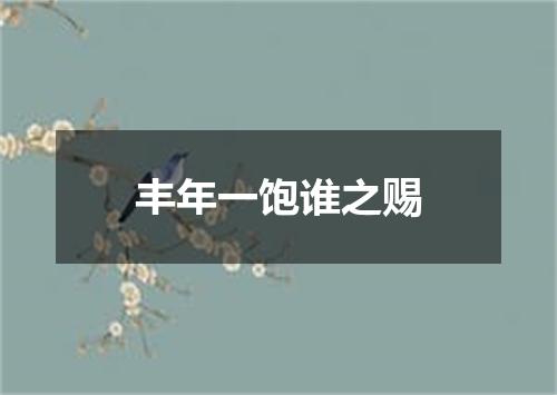 丰年一饱谁之赐