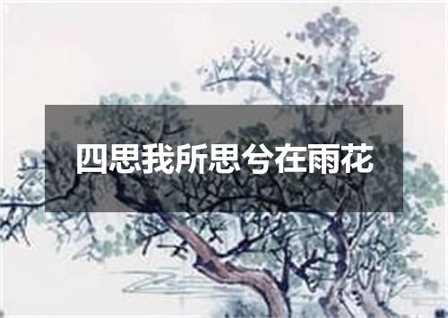 四思我所思兮在雨花