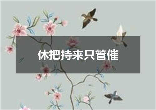 休把持来只管催