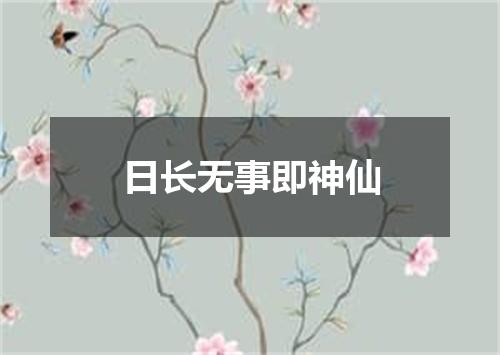 日长无事即神仙