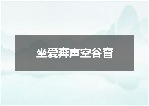 坐爱奔声空谷窅