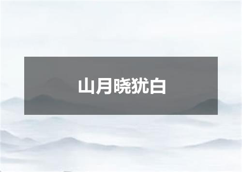 山月晓犹白