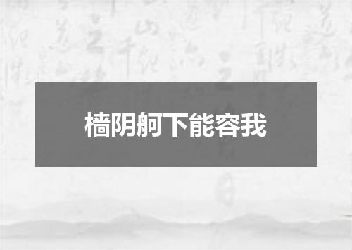 樯阴舸下能容我