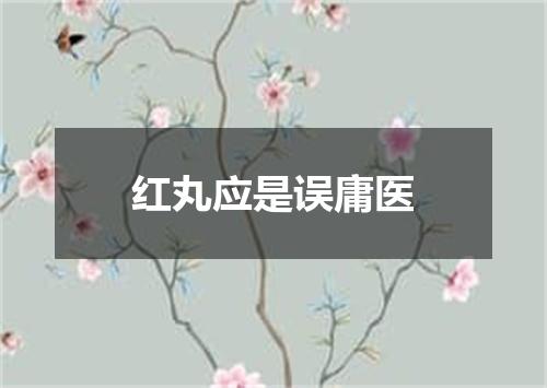 红丸应是误庸医