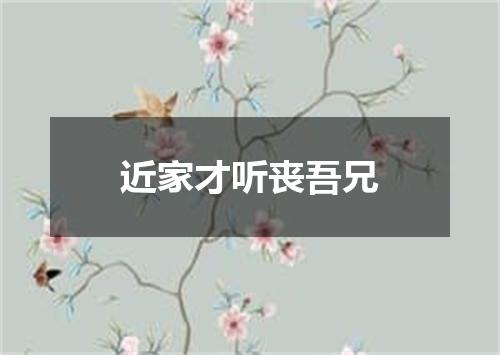 近家才听丧吾兄