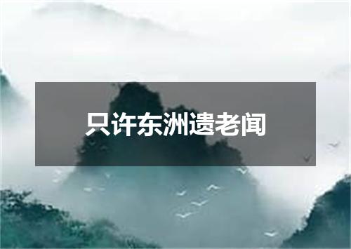 只许东洲遗老闻