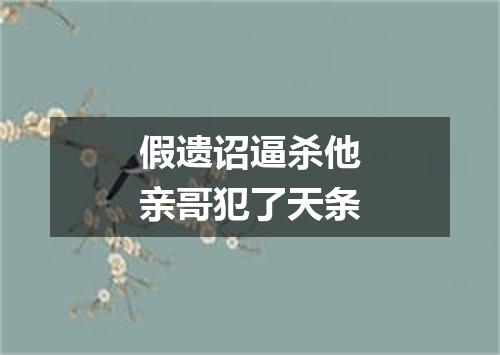 假遗诏逼杀他亲哥犯了天条