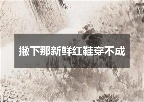 撇下那新鲜红鞋穿不成