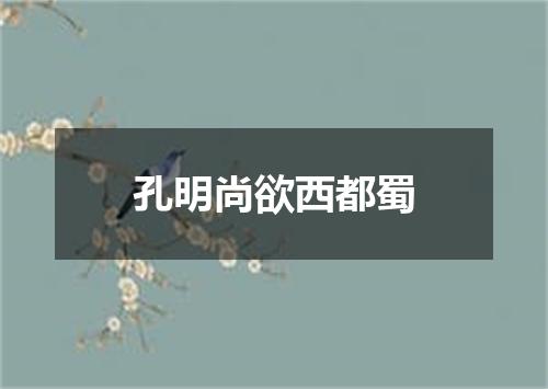 孔明尚欲西都蜀