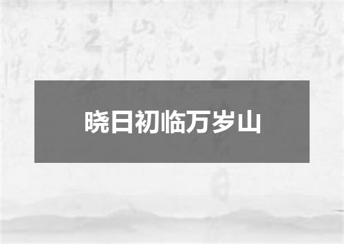 晓日初临万岁山