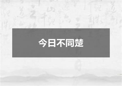 今日不同楚