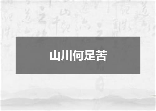 山川何足苦