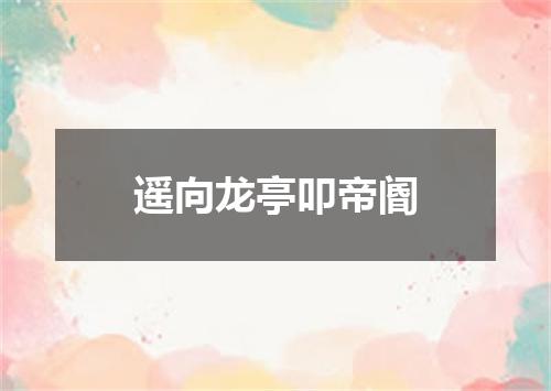 遥向龙亭叩帝阍