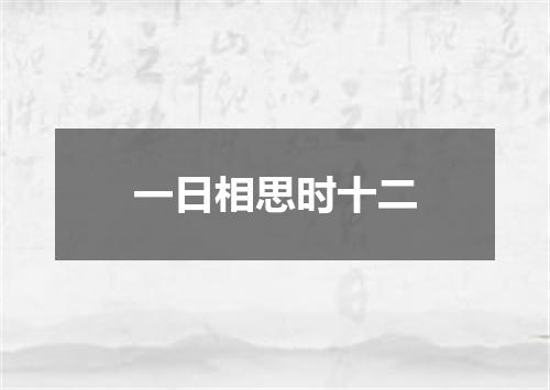 一日相思时十二