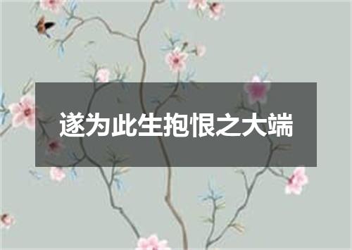 遂为此生抱恨之大端