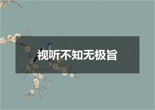 视听不知无极旨