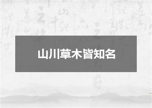 山川草木皆知名