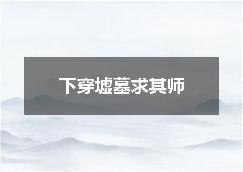 下穿墟墓求其师