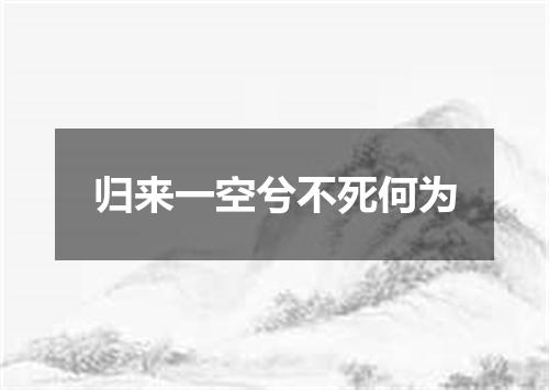 归来一空兮不死何为