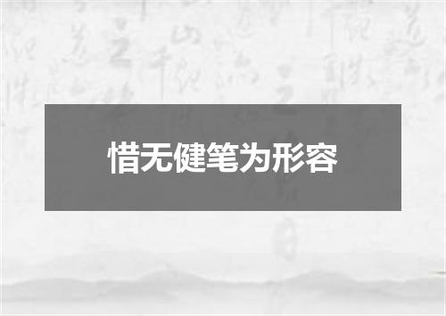 惜无健笔为形容