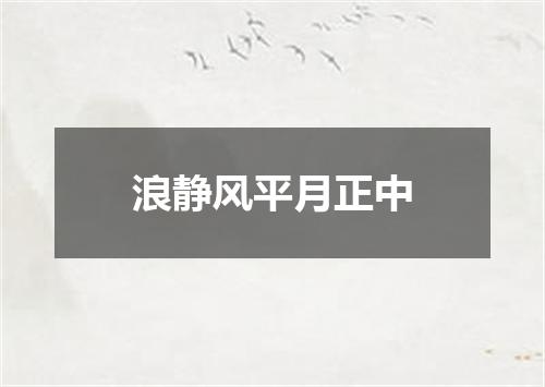 浪静风平月正中