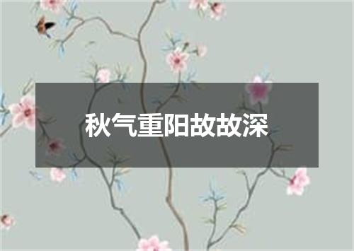 秋气重阳故故深