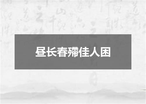 昼长春殢佳人困