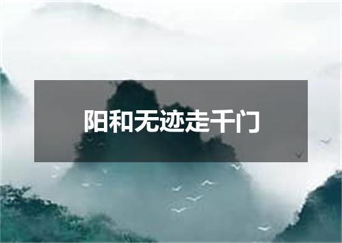 阳和无迹走千门