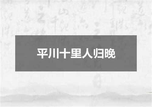 平川十里人归晚