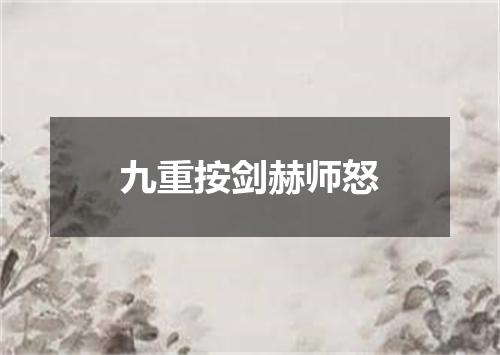 九重按剑赫师怒