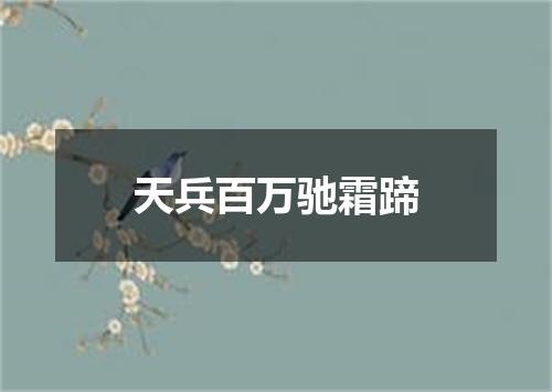 天兵百万驰霜蹄