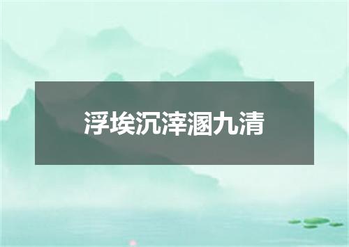 浮埃沉滓溷九清