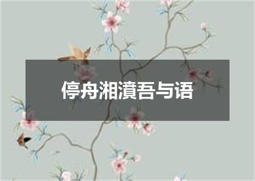 停舟湘濆吾与语