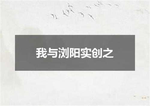 我与浏阳实创之