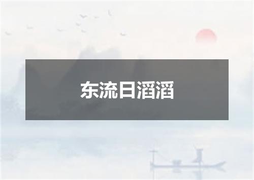 东流日滔滔