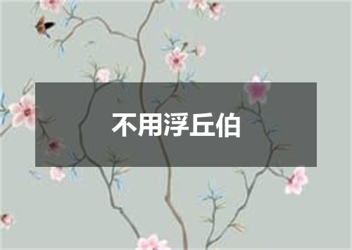 不用浮丘伯