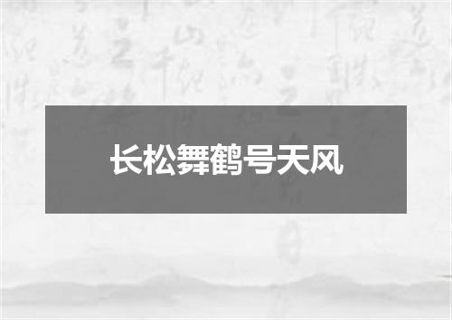 长松舞鹤号天风