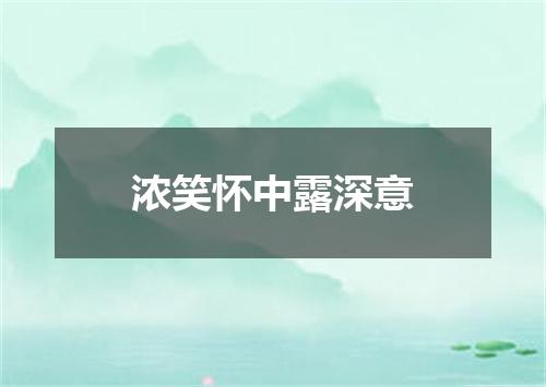 浓笑怀中露深意