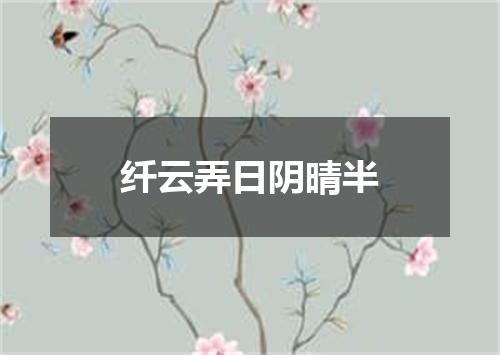 纤云弄日阴晴半