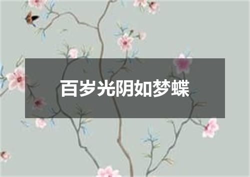 百岁光阴如梦蝶