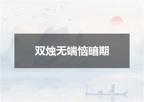 双烛无端恼暗期