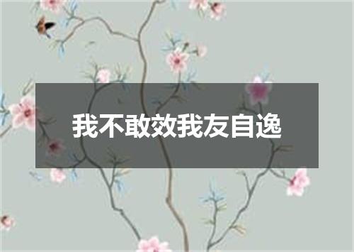 我不敢效我友自逸