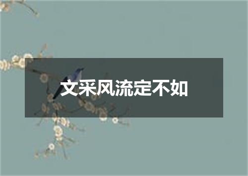 文采风流定不如