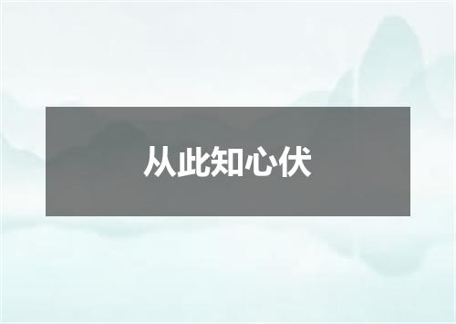 从此知心伏