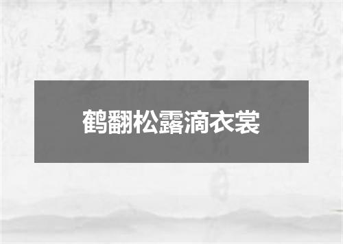 鹤翻松露滴衣裳