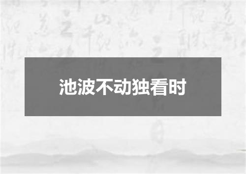 池波不动独看时