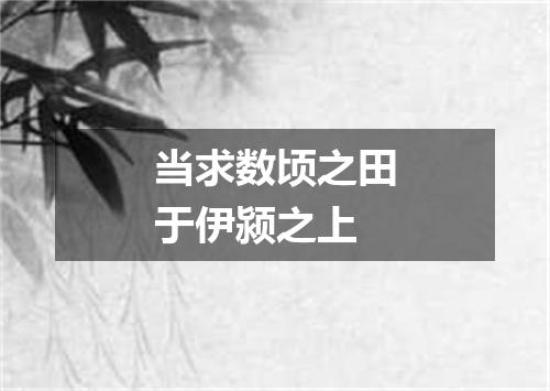 当求数顷之田于伊颍之上