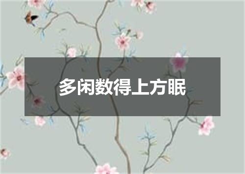 多闲数得上方眠