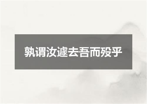 孰谓汝遽去吾而殁乎